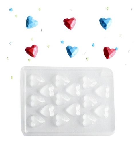 Juego 2 Moldes Mini Corazones Geométricos X15 Cavidades