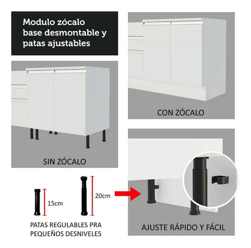 Armario De Cocina Compacta 150cm Glamy Madesa 02