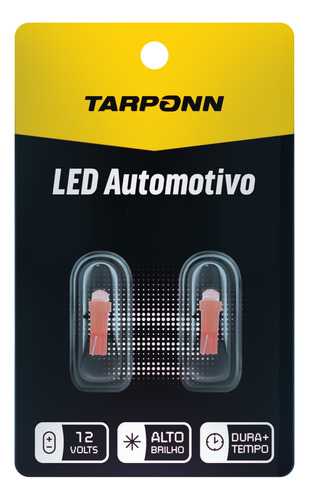 Par Lâmpada Led Pinguinho T5 6000k W2x4,6d 12v Verm Tarponn
