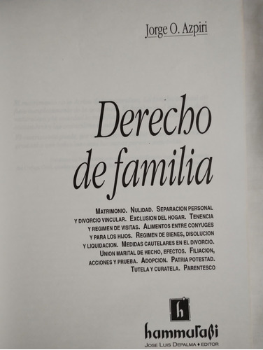 Derecho De Familia Jorge O.azpiri 