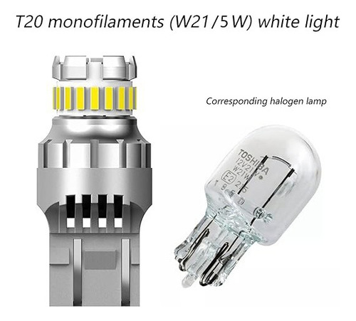 Par De Ampolleta Led T20 W21/5w Alto Brillo 1200 Lumenes