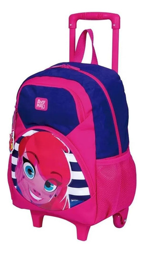 Mochila Infantil Anymalu Rodinhas Tam G Carrinho Escolar