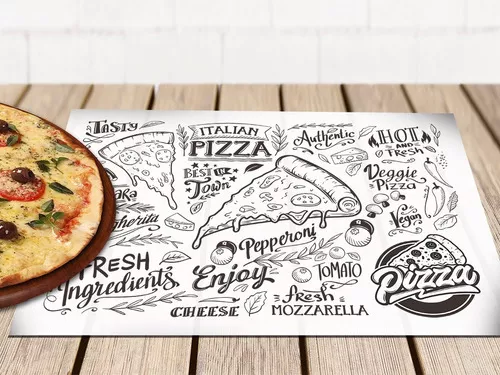 100 Un Jogo Americano Pizzaria Papel Kraft Ou Branco Padrão Cor Papel  Branco Pizza Time