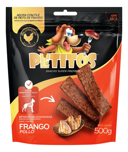 Petisco Bifinho Sabor Frango Super Premium Petitos 500g Pet