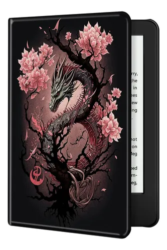 comprar Funda Para Kindle Paperwhite 11a Gen 6.8 Negra Diseno Dra...