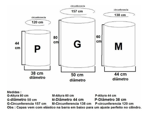Capas De Cilindro Kit 2 P E 2 M Prata Metalizadas Brilhantes