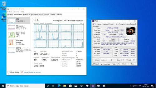 Procesador Amd Ryzen 3400g 4 Núcleos 4.2ghz Con Gráfica Int. (Usado)
