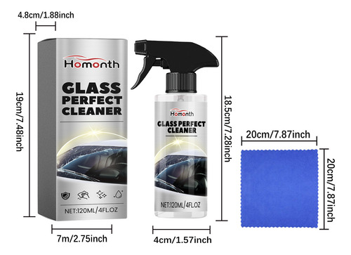 Casco M Glass Cleaner Para Parabrisas Delantero Vision Clear