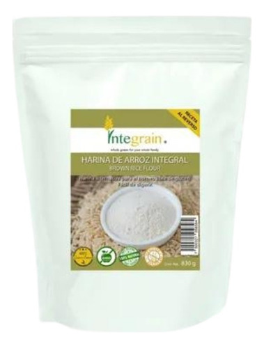 Harina De Arroz Integral 830g Integrain Libre De Gluten