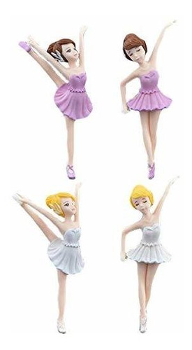 Halloluck 4 Piezas Ballet Girl Figuritas En Miniatura Juguet