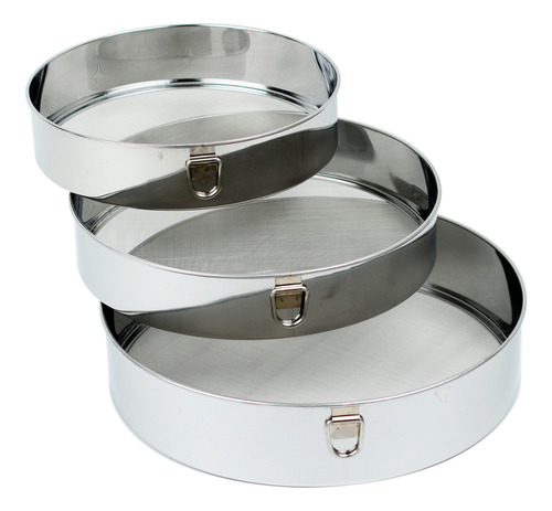 Set 3 Tamizadores Cernidor De Acero Inoxidable Malla