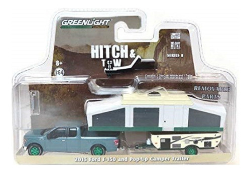 Greenlight Ford F-150 Pop-up Camper Hitch Tow Green Machine