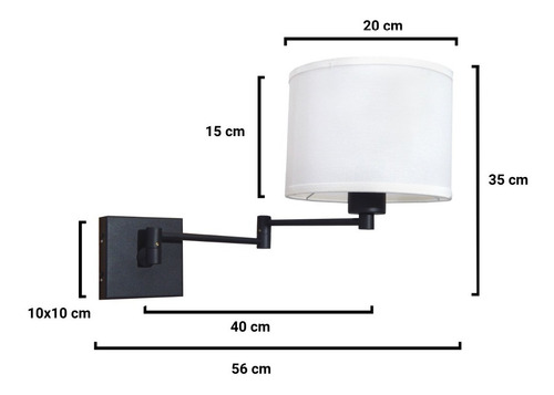 Imagen 3 de 10 de Apliques Pared 2 Juego Veladores Modernos Brazo Movil Led