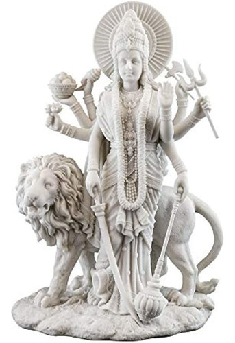 Colección Superior Estatua Hindú Femenina Durga Con León - E