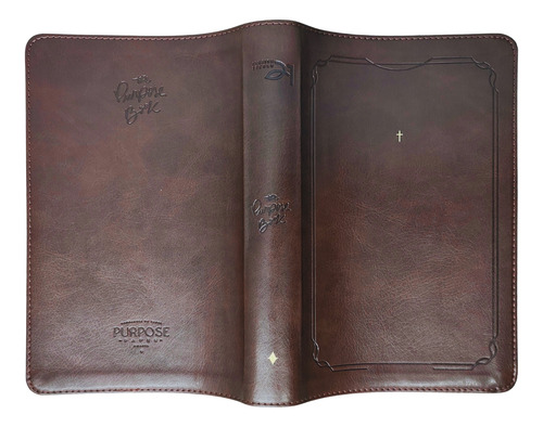 Biblia Sagrada The Purpose Book Século 21 Couro Soft Marrom Cruz