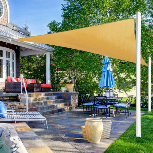 Carpa Toldo Vela Triangular Impermeable Sombreador 5x5x5 Color Amarillo