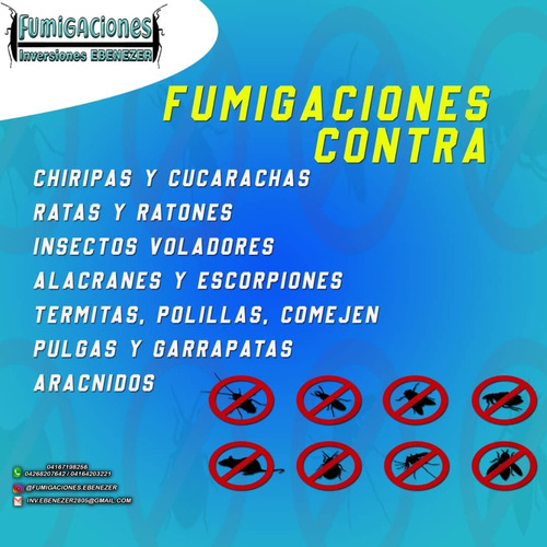 Servicio De Fumigación Chiripa, Cucarachas, Termitas, Pulgas