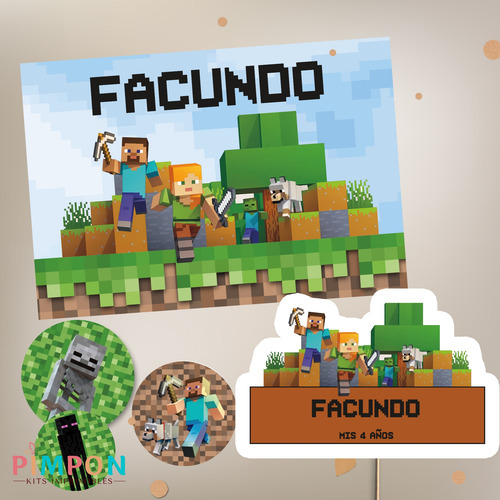 Kit Imprimible Minecraft - Textos Editables