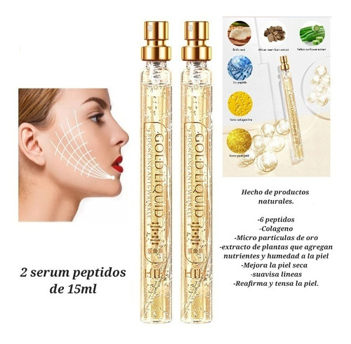 2 Serum Peptido 15ml Suero Dorado Efecto Tensor