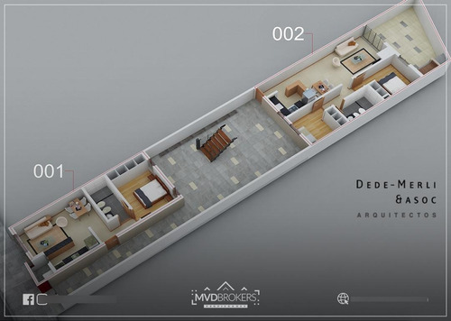 Imagen 13 de 15 de Chaná 1832 | Venta Apartamento 2 Dormitorios A Estrenar En Cordón Sur | Con Patio, Estufa Y Parrillero | Inversión Vivienda Promovida | En Obra - Estrena Abril 2022
