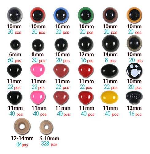 1040 Piezas Ojos Y Nariz De Seguridad Ojos Y Narices De