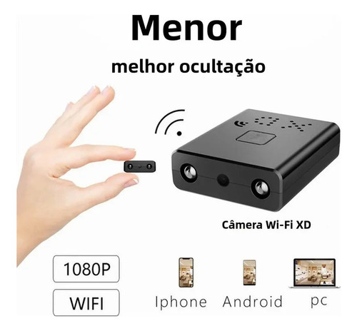 // Mini Câmera Espiã Wifi 1080p Com Noctur Motion Vision1