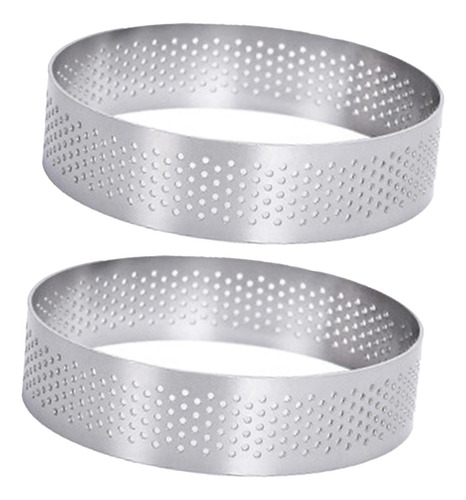3 Juego De 2 Anillos Para Mousse, Molde Perforado 10cm