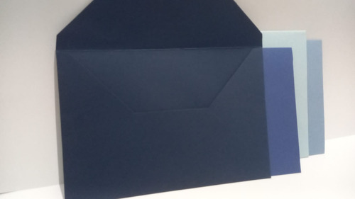 100 Envelopes Bico Horizontal Color Plus Azul 180g 15x22cm Cor Tons De Azul Color Plus