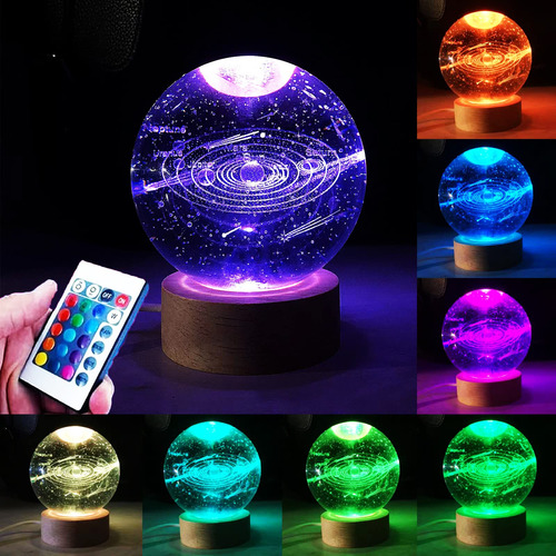 Galaxy Light 3.15  Sistema Solar 3d Bola Cristal Luz 16 Que