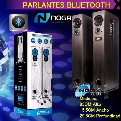 Parlante Noga Track Bt 2 Microfonos Inalambricos Karaoke