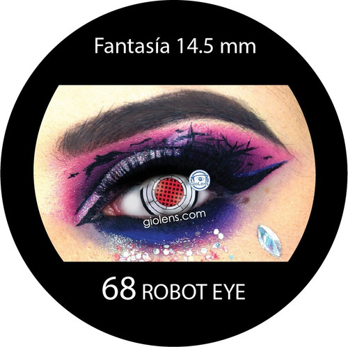 Pupilentes Halloween Fantasía Robot Eye Estuche + Envio