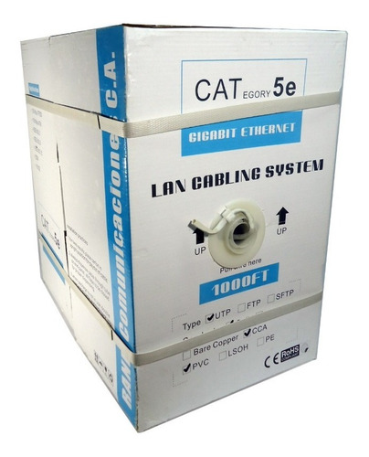 Cable Utp Cat5 Interior 70/30 305mts Ranei Incluye Rj45 