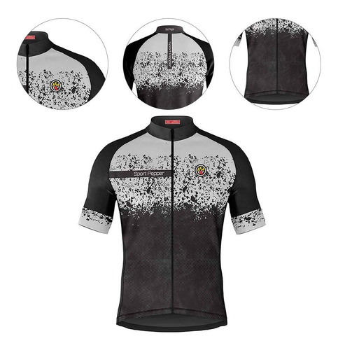 Camisa Sport Pepper Masculina Ghost Preta E Branca Ciclismo