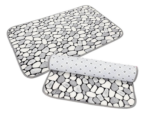 Alfombras De Baño De Espuma Viscoelástica Con Rayas Gruesas