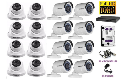 Camaras De Seguridad 16 En Fullhd 1080p Hikvision