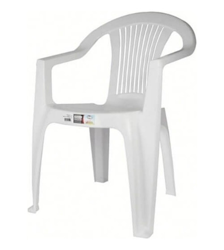 Silla Plastica Con Antideslizantes Wenco Color Blanco