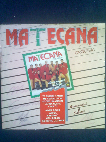 Lp. Matecaña. Sentimental Y Salvaje.1995.salsa.venzla.vinilo