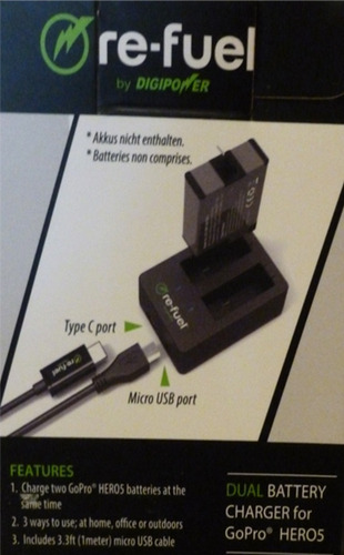 Cargador Dual De Baterías Para Cámara Gopro Heros5