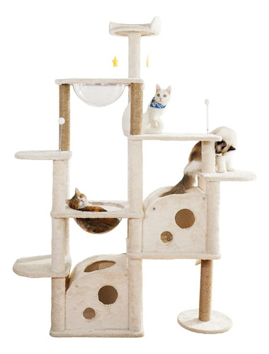 Rascador Para Gatos Árbol Torre Varios Niveles 170 Cm