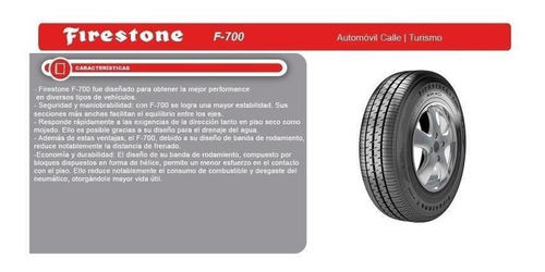 Imagen 2 de 9 de Combo X 2 Firestone 175/65 R14 82t F-700 Ar
