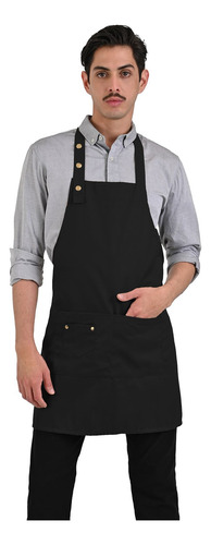 Mandil Unisex De Alta Calidad Para Chef: Resistente Negro