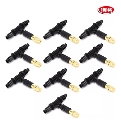 10 Boquillas For Rociar Agua Con Conector En Forma De T Par