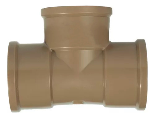 Te Soldável Água Fria Pvc Marrom 50mm 3/4'' Oferta Tubo Cano