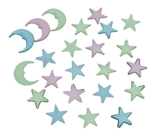 Adesivo Lua Estrela Fluorescente Escuro Teto Neon Promoção
