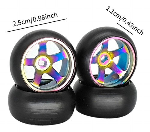 4 Piezas De Llantas Rc A Escala 1:28, Llantas Rc, Buje De