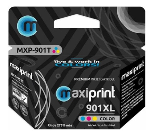 Cartucho 901xl Marca Maxiprint Tricolor Compatible Con Hp