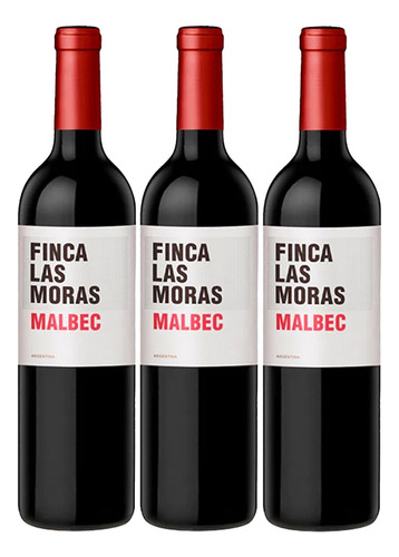 Pack De 3 Vino Tinto Las Moras Malbec 750ml