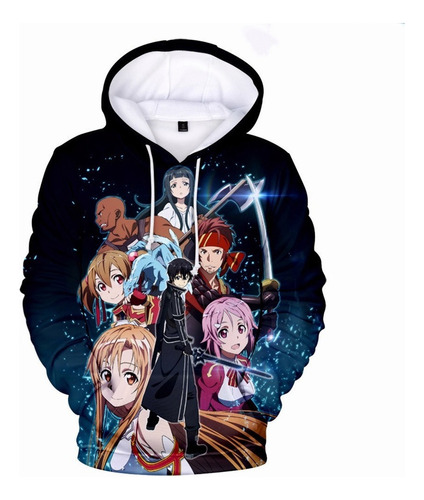 Sudadera Con Capucha Anime Sword Art Online Kirito And Asuna