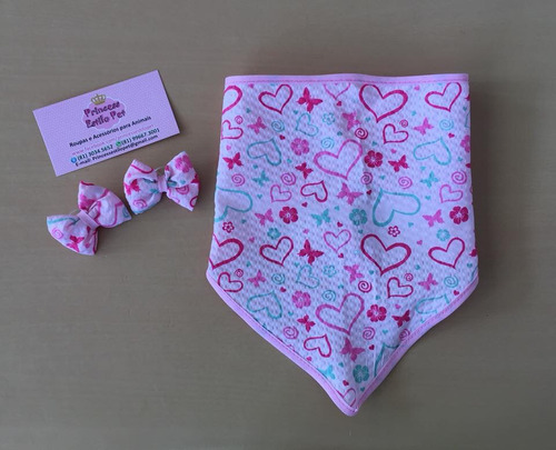 Imagem 1 de 10 de Bandana + Laço Pet
