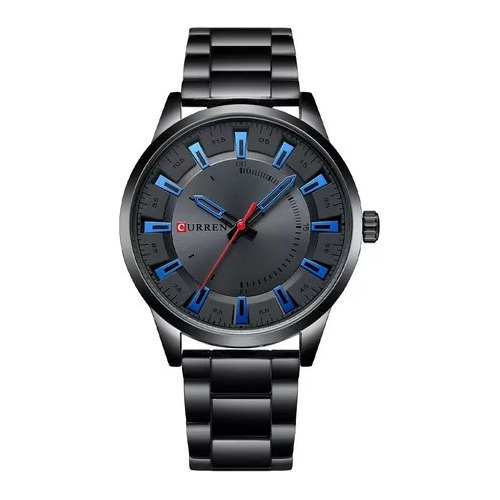 Reloj Para Hombre Curren Negro Con Azul Discreto